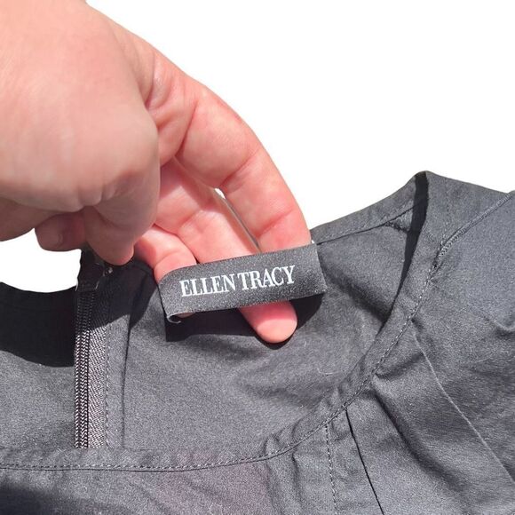 ELLEN TRACY Black Dress W/ Ruching Size 2 - Picture 5 of 5